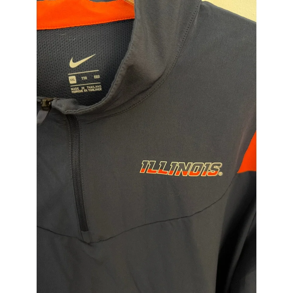 Nike On-field Fighting Illinois Mens XXL Quarter Zip Pullover